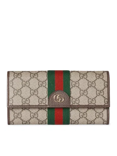 Gucci Continental Ophidia Wallet In Nude