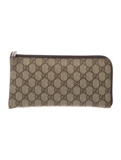 Pre-owned Gucci Continental Wallet Gg Supreme Continental Wallet In Neutrals