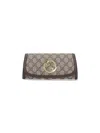 Gucci Continental Wallet With Blondie Chain In Brown