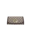 Gucci Continental Wallet With Blondie Chain In Brown
