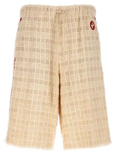 GUCCI GUCCI CONTRAST BAND TWEED BERMUDA SHORTS