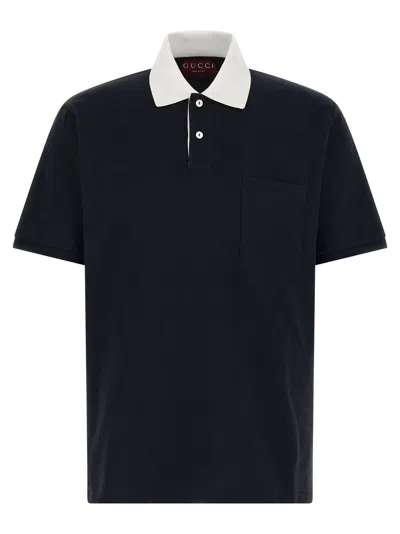 GUCCI CONTRAST COLLAR POLO SHIRT