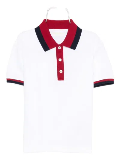 Gucci Babies' Contrast-collar Polo Shirt In Burgundy