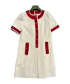 Gucci Contrast-color A-line Mini Dress In Nude