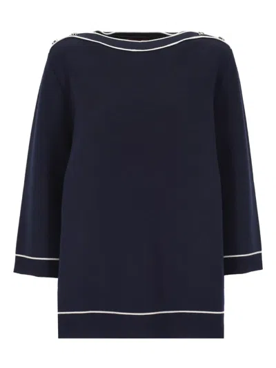 Gucci Oversize Wool Sweater For Women In Blue