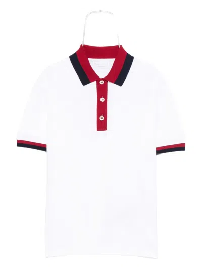 Gucci Contrasting-collar Polo Shirt In White