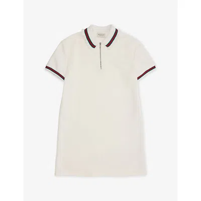 Gucci Kids' Contrast-trim Cotton-blend Mini Dress 4-12 Years Sunlight/mix In Neutral