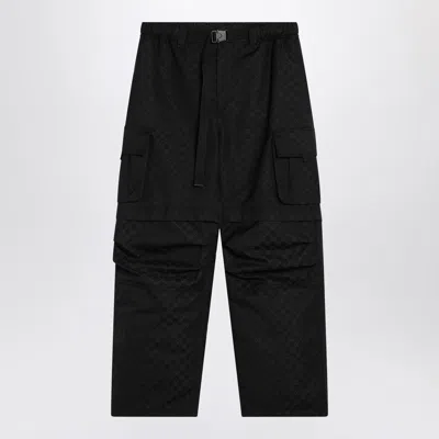 Gucci Convertible Black Trousers In Gg Fabric Men
