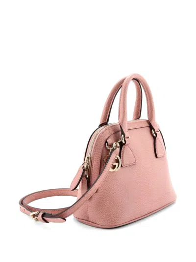 Pre-owned Gucci Convertible Dome Leather Mini Satchel In Pink