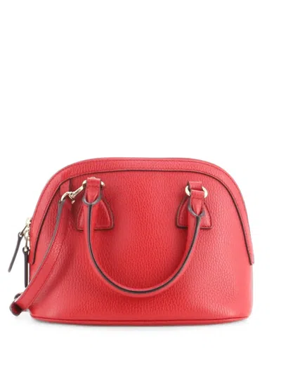 Pre-owned Gucci Convertible Dome Leather Mini Satchel In Red