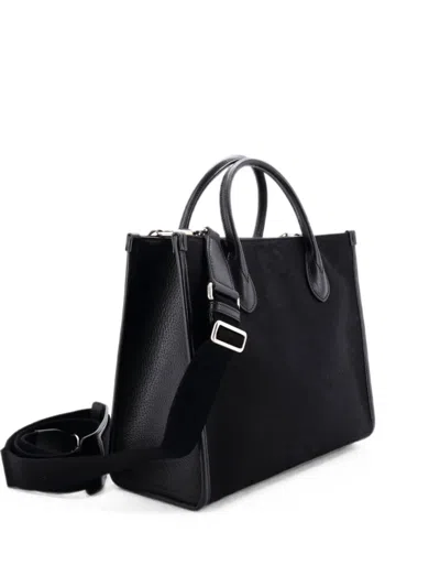 Pre-owned Gucci Convertible Jumbo Gg Canvas Small Tote Bag In Black
