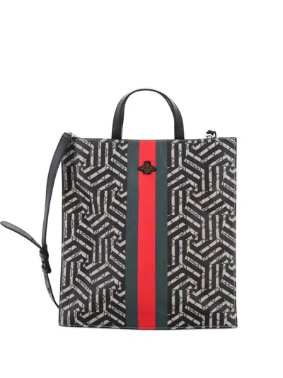 Pre-owned Gucci Convertible Soft Open Caleido Gg Coated Canvas Tote Bag In Multi