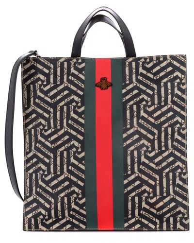 Gucci Convertible Soft Open Tote Caleido Gg Coated (authentic Pre-loved) In Multi