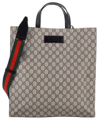 Gucci Convertible Soft Open Tote Gg Coated Canvas Tall (authentic Pre-loved) In Multi