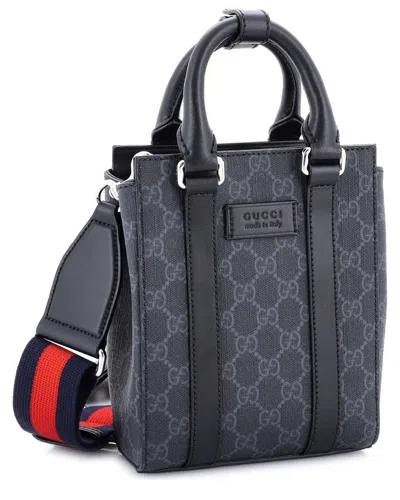 Gucci Convertible Web Open Tote Gg Coated Canvas Mini (authentic Pre-loved)