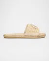 Gucci Cora Gg Interlock Raffia Espadrille Sandals In Yellow