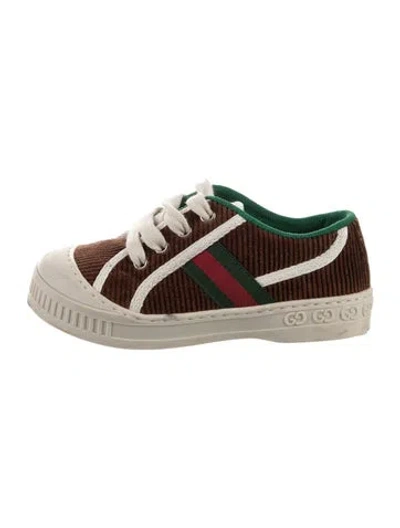 Pre-owned Gucci Babies' Corduroy Low-top Sneakers In Brown