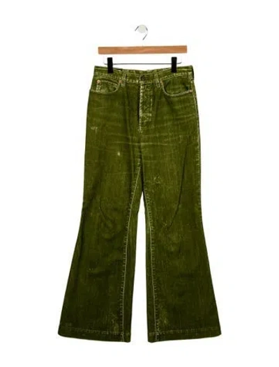 Pre-owned Gucci Corduroy Pants Wide Leg Jeans In Green