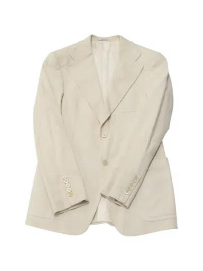 Pre-owned Gucci Corduroy Single-breasted Blazer In White