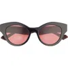 Gucci Core 51mm Cat Eye Sunglasses In Brown