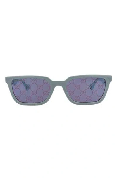 Gucci Core 55mm Rectangular Sunglasses In Green