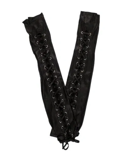 Pre-owned Gucci Corset Fingerless Gloves W/tags In Black
