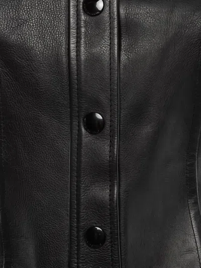 Pre-owned Gucci Corset Leather Shirt In Black