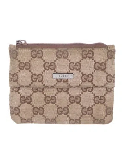 Pre-owned Gucci Cosmetic Bag In Neutral