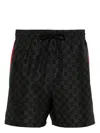 Gucci Gg Supreme-print Swim Shorts In Black