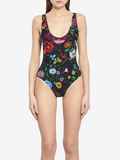 Gucci Printed Jersey Swimsuit In Multi