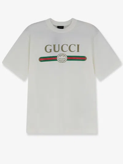 Gucci Cotton And Silk Blend T-shirt In White