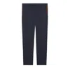 Gucci Men Cotton Twill Trousers With Web Detail In Blue