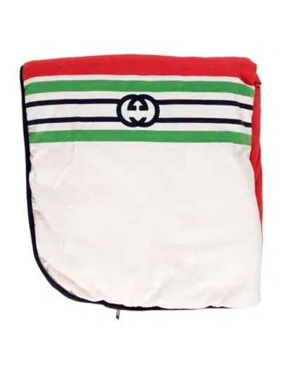 Pre-owned Gucci Cotton Baby Blanket In Blue