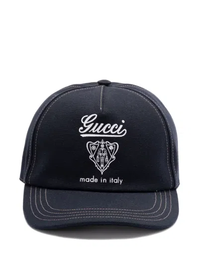 Gucci Cotton Baseball Cap In Blue