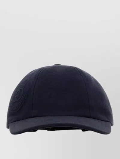 Gucci Cotton Baseball Cap Curved Brim Design In Blue
