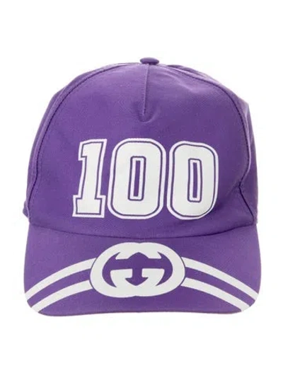Pre-owned Gucci Cotton Baseball Hat In Purple