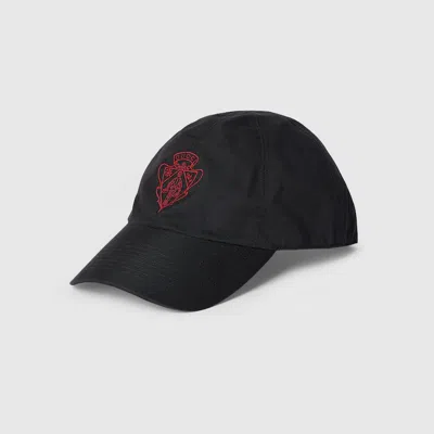 Gucci Cotton Baseball Hat With Embroidery In Black