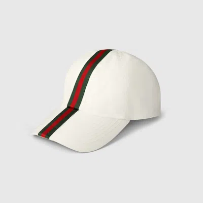 Gucci Cotton Baseball Hat With Web In Purple