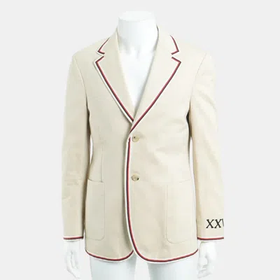 Pre-owned Gucci Cotton Beige Jacket 46 In Sand