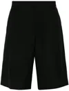 Gucci Black Bermuda Shorts With Web Detail In Wool Man