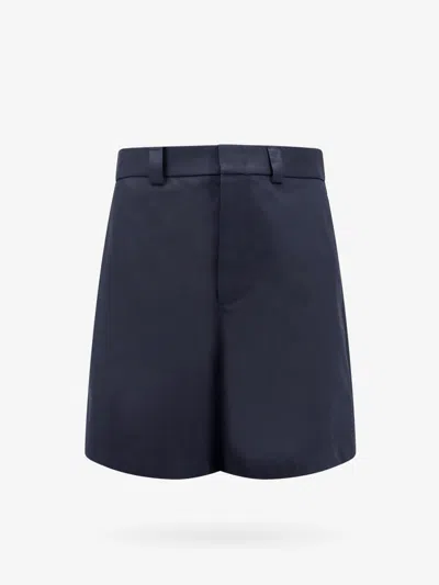 Gucci Cotton Bermuda Shorts With Web Detail In Blue
