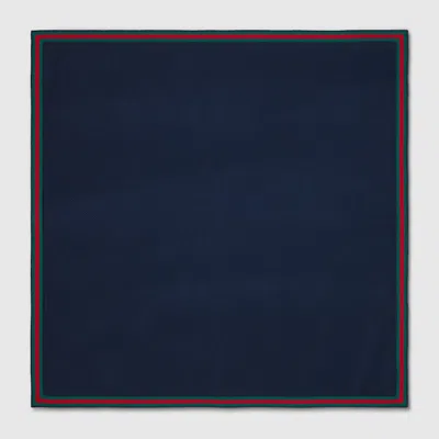 Gucci Babies' Cotton Blanket With Web In Blue