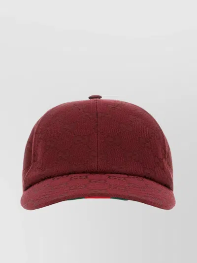 Gucci Cotton Blend Baseball Cap With Curved Brim In Red