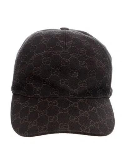 Pre-owned Gucci Cotton Blend Brown Baseball Hat