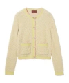 Gucci Cotton Blend Cardigan In Yellow And Light Purple