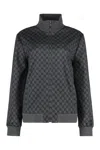 Gucci Cotton Blend Full-zip Sweatshirt In Black