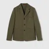 Gucci Cotton Blend Gg Canvas Jacket In Green