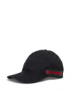 Gucci Cotton Blend Gg Hat With Web Ribbon In Black