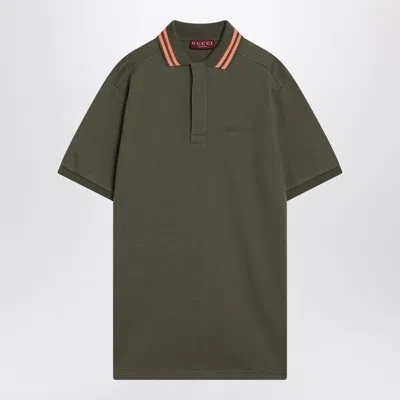Gucci Cotton Blend Polo Shirt In Green