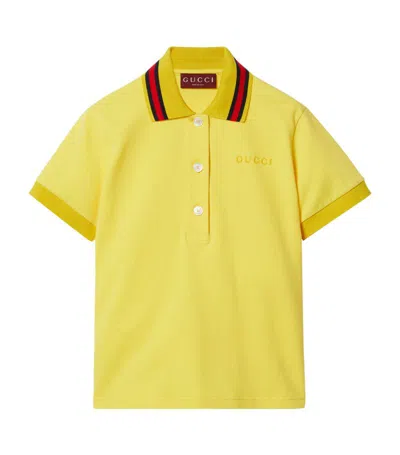 Gucci Cotton-blend Polo Shirt In Yellow